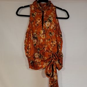 Womens tank blouse fall floral size small